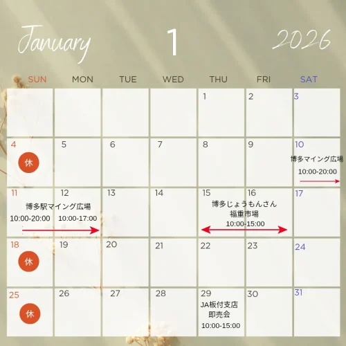 今月のイベント出店情報